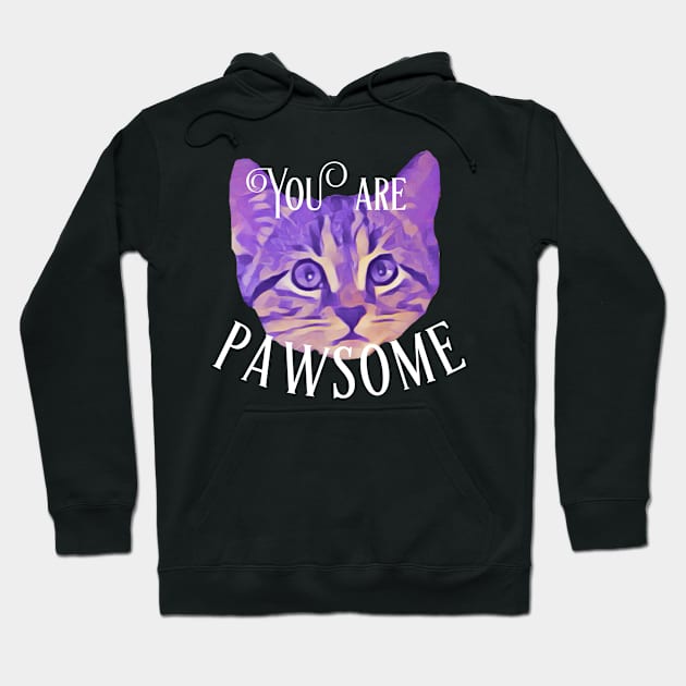 You are Pawsome-Purple Kitty Hoodie by wildjellybeans